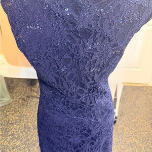 Polo by Ralph Lauren Navy Backless Lace Dress